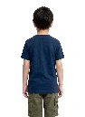 Navy blue plain tshirts for boys back Pose.webp