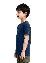 Navy blue plain tshirts for boys Side Pose.webp