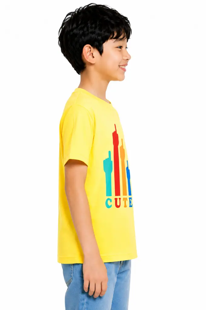 Yellow Printed side view t shirts.webp
