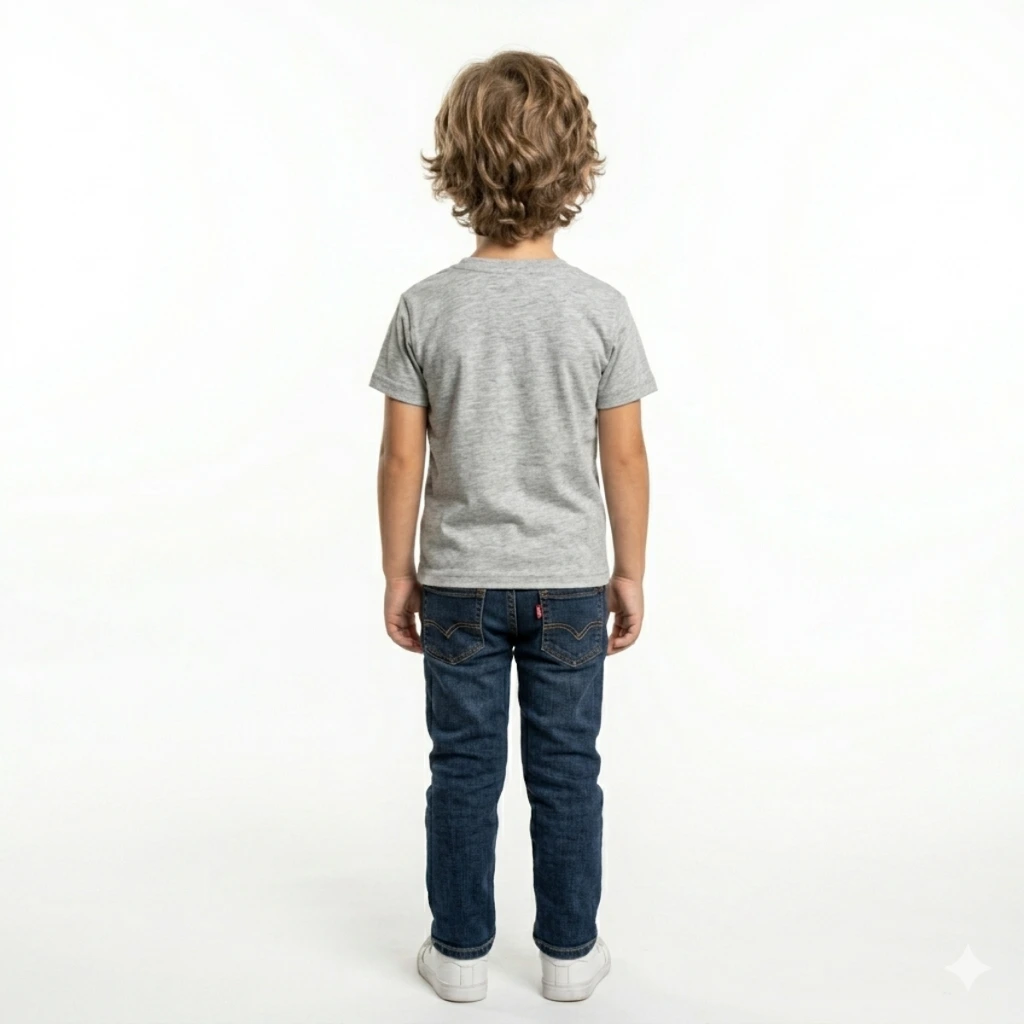 plain kids tshirts light grey millage Back image.webp