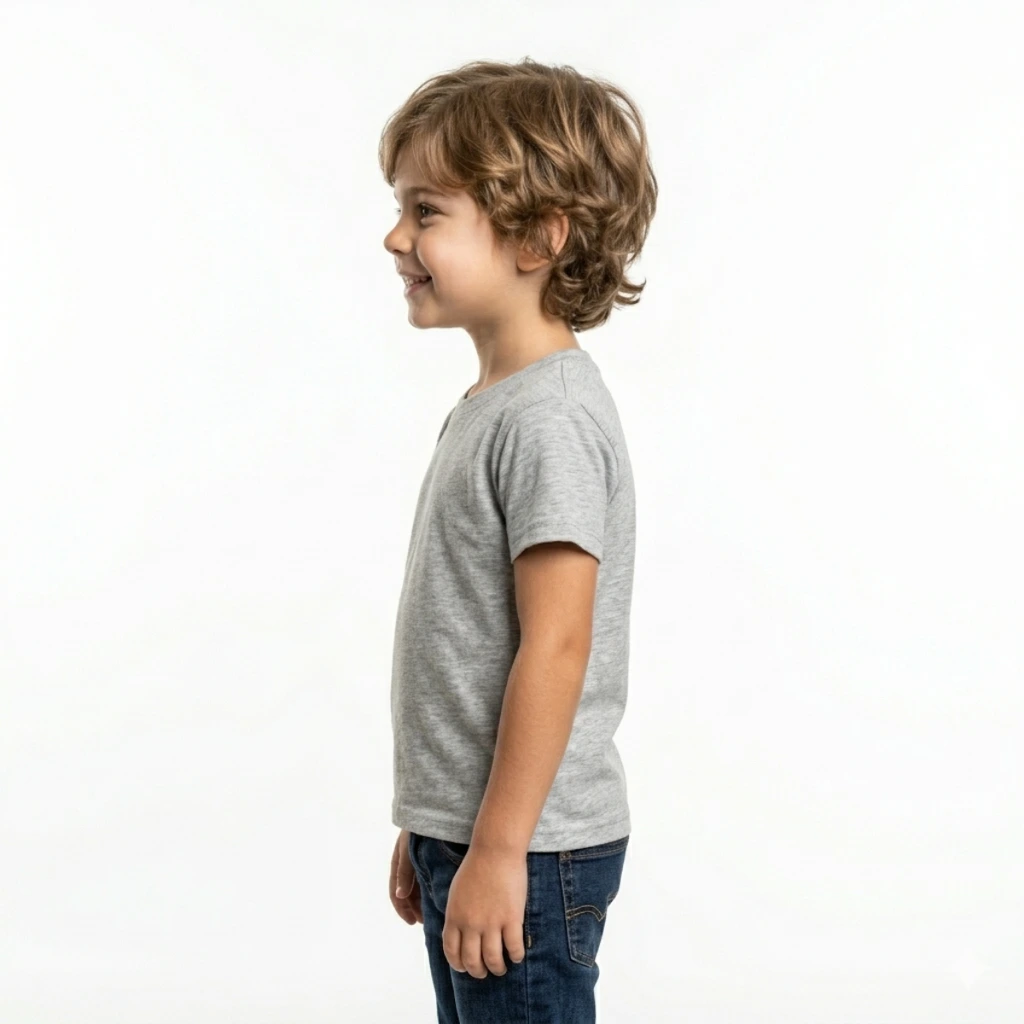 plain kids tshirts grey millage side photo.webp