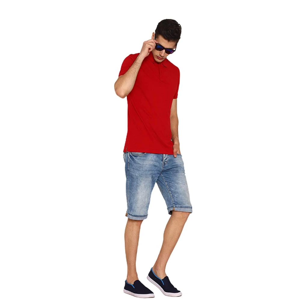 Red Plain Polo neck.webp