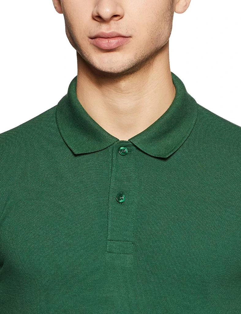 Dark Green polo neck cotton.webp