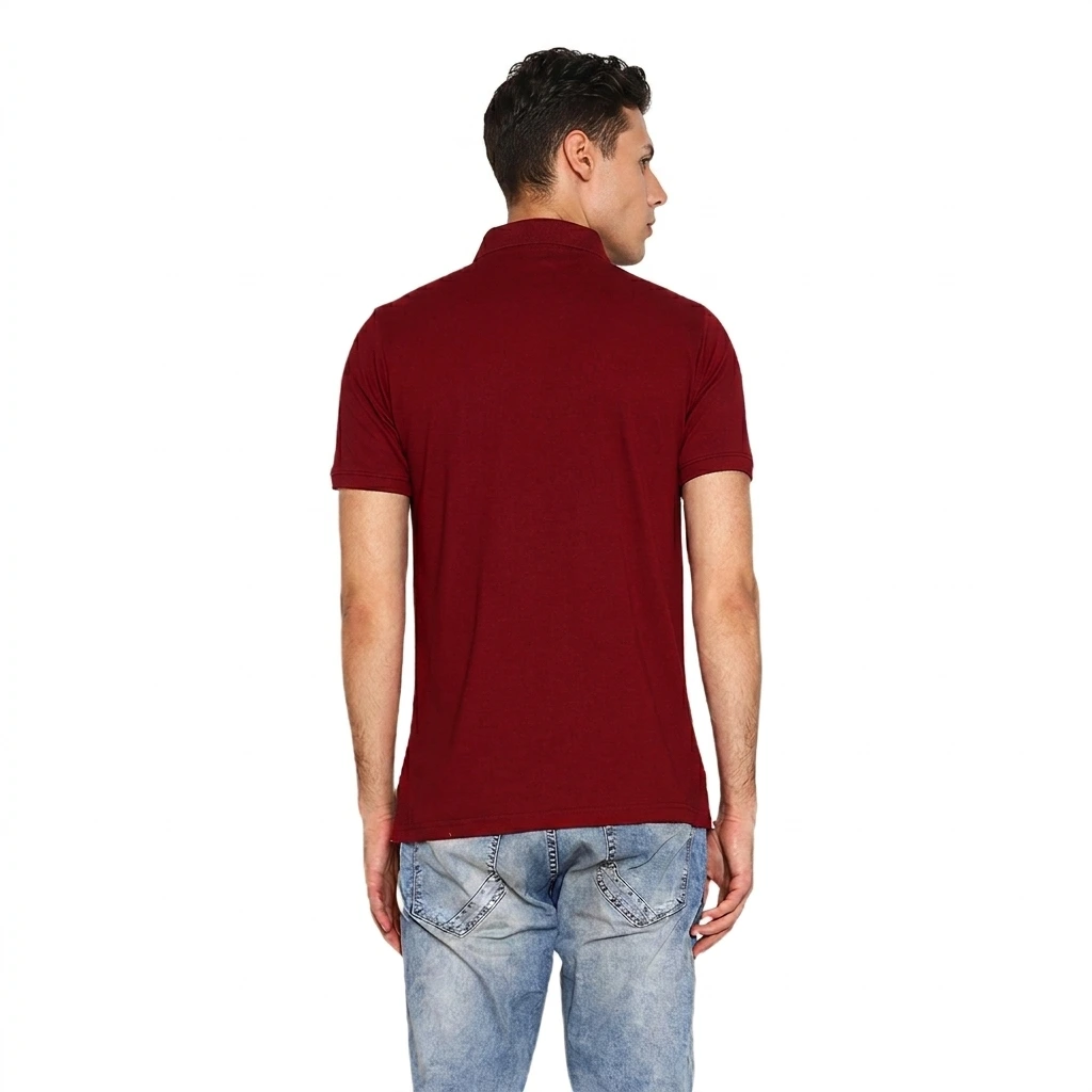 maroon polo neck mens Back side.webp