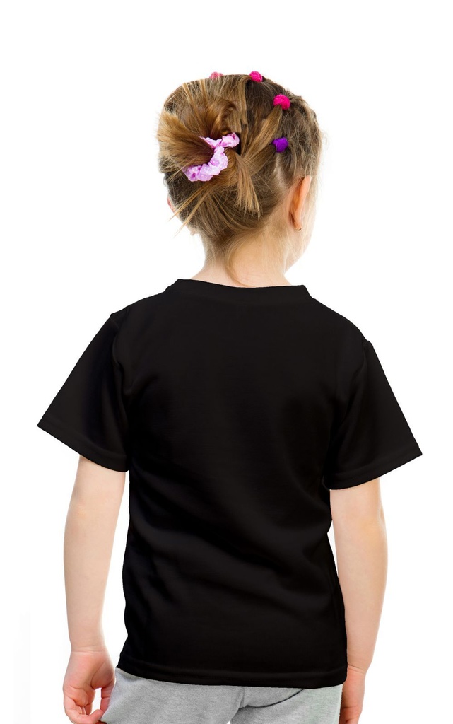 Double F Branded Round Neck Half Sleeve Solid T-Shirt for Girls