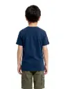 Navy blue plain tshirts for boys back Pose.webp