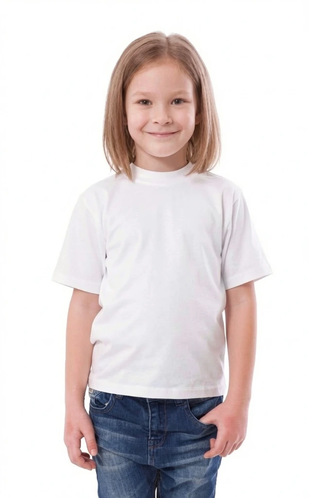 Double F Branded Round Neck Half Sleeve Plain T-Shirt for Gilrls