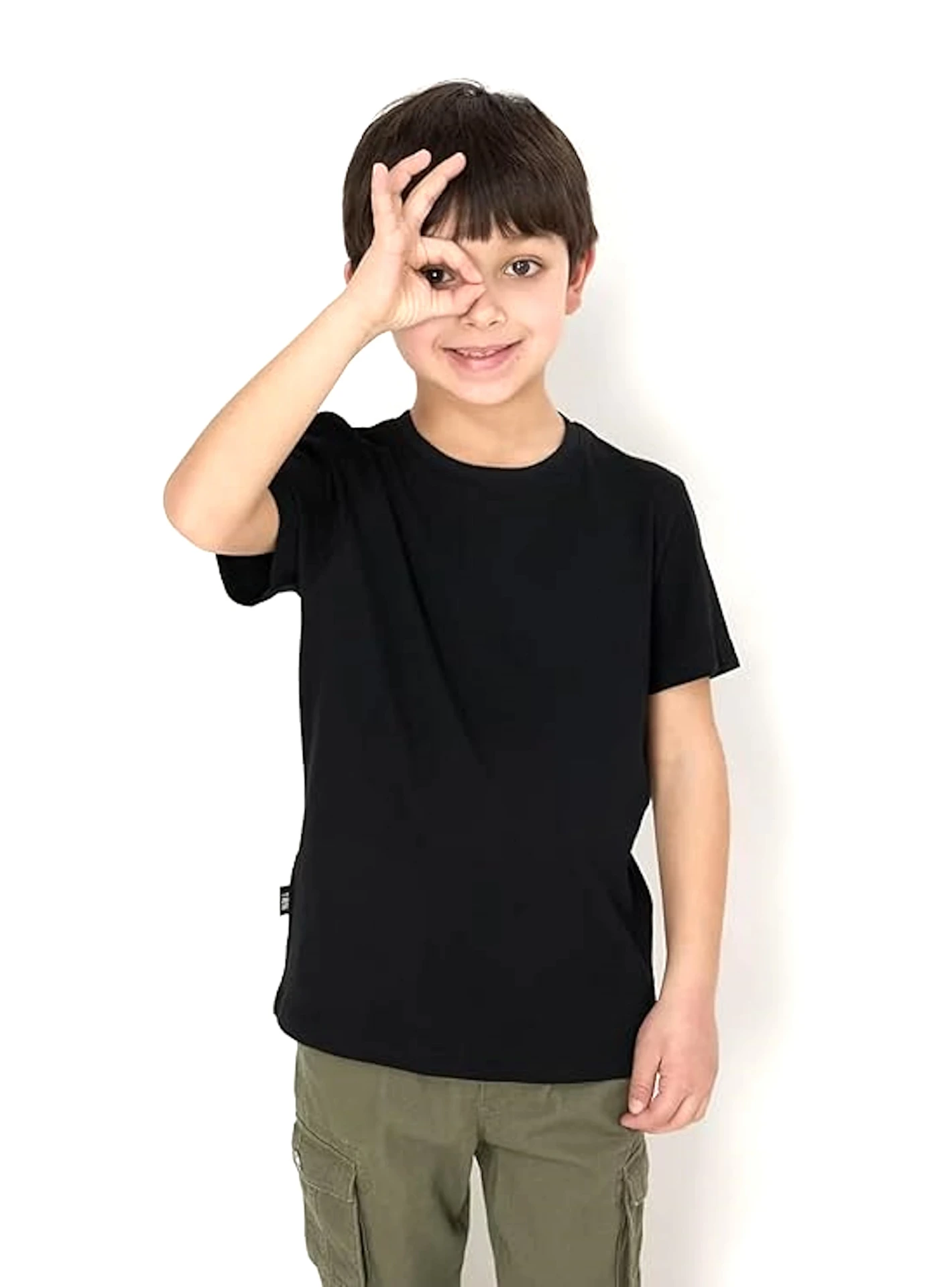 Double F Branded Round Neck Half Sleeve Solid T-Shirt for Boys