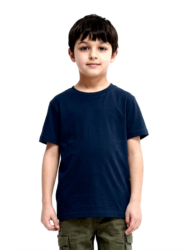 Double F Branded Round Neck Half Sleeve Solid T-Shirt for Boys