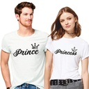 Double F Round Neck Half Sleeve Prince Princess Couple T-Shirt