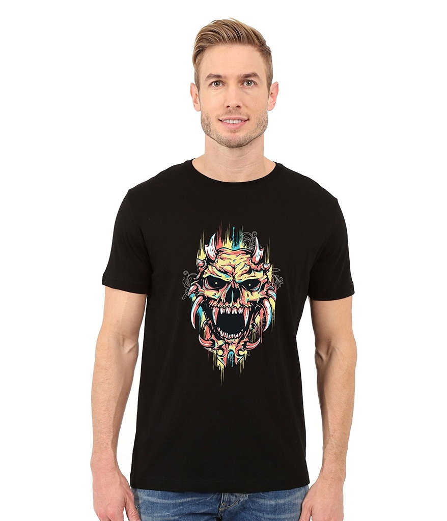 Double F Round Neck DANGOUR FACE Printed T-Shirts